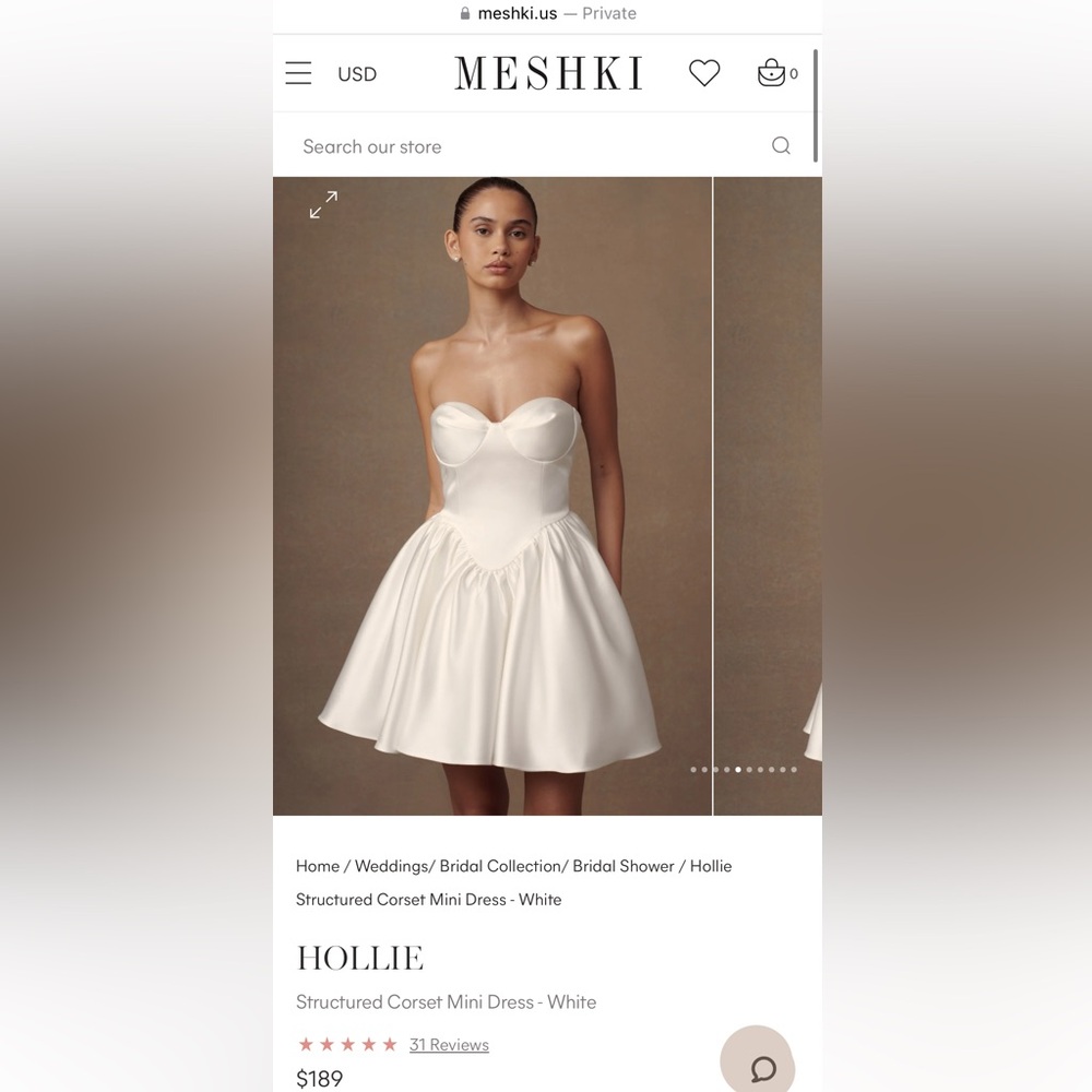 Meshki HOLLIE
Structured Corset Mini Dress - White